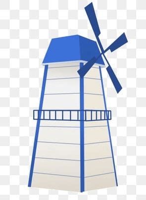 Blue Windmills PNG Vector PSD And Clipart With Transparent