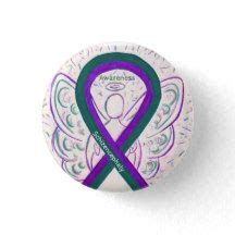 Schizencephaly Awareness Ribbon Angel Button | Awareness ribbons, Awareness, Ribbon art