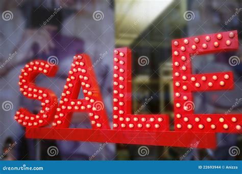 Sale Signs In Shop Window Stock Photo Image Of Glass 22693944