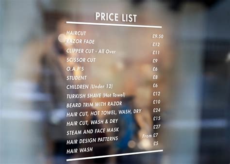 Price list Sign Sticker - Urban Artwork