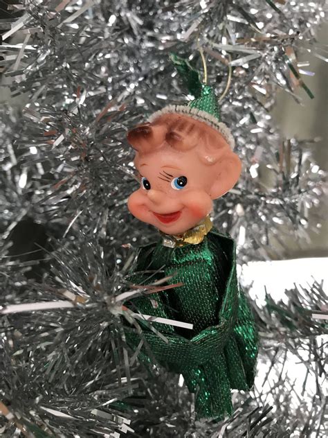 1950s Sparkly Glittery Green Elf Shelf Knee Hugger Elf Pixie Etsy