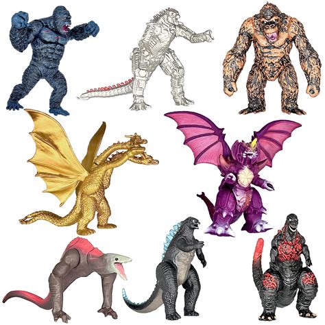 Exclusive Set Of 8 Godzilla Vs Kong Toys Movable Joint Action Figures