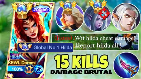 100 BRUTAL DAMAGE 15 KILL HILDA ONE SHOT BUILD AND EMBLEM HILDA