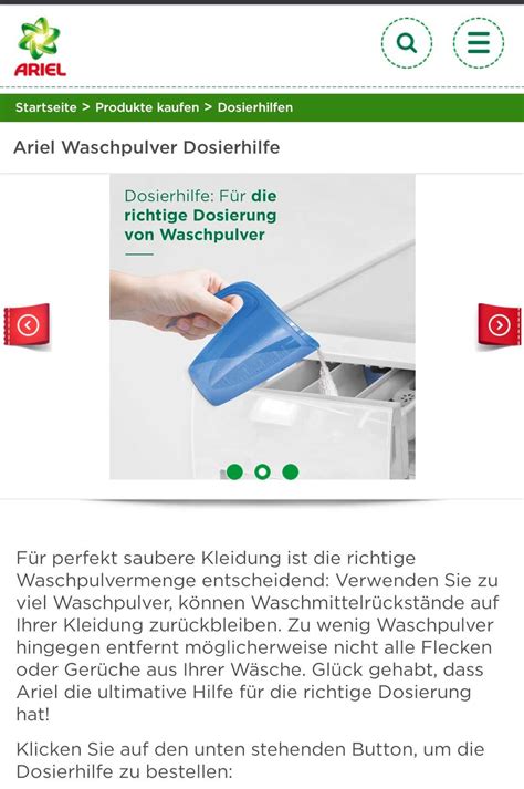 Gratis Dosierhilfe Bei Ariel Bestellen