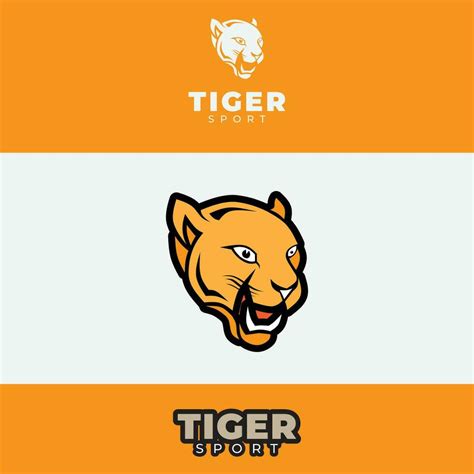 sport logo design, with a tiger head icon 24761326 Vector Art at Vecteezy