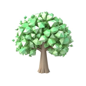 3d Low Poly Tree Rendered Object Illustration 3d Nature Tree PNG