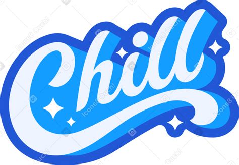 Lettering Chill With Shadow And Stars Text Png Svg