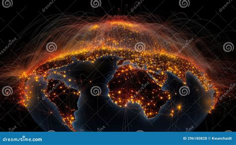 A Global Network Of Communication Lines Connecting People Across