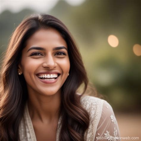 Laughing Indian Woman Portrait Stable Diffusion Online