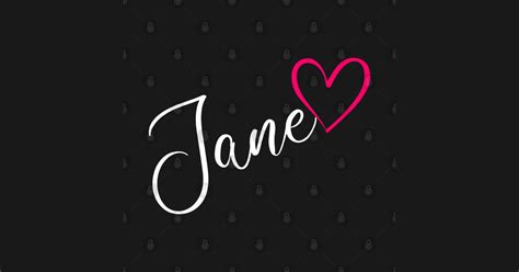 Jane Name Calligraphy Pink Heart Jane Name Posters And Art Prints