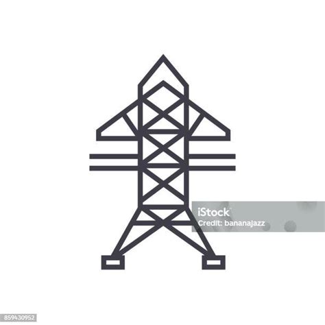 電源線向量線圖示 標誌 插圖背景可編輯筆觸向量圖形及更多一組物體圖片 一組物體 再生能源 剪裁圖 Istock