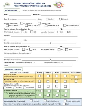 Remplissable En Ligne Inscriptions Des Enfants Les Datesretenir Faxer