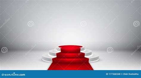 Round Stage Podium Stage Vector Backdrop Festive Podium Scene With