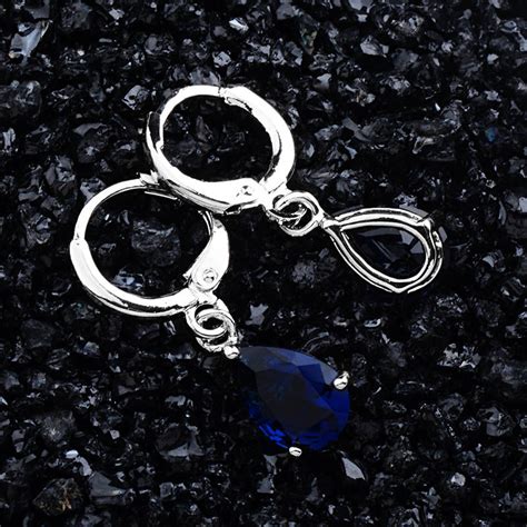 Buy Fabula Jewellery Silver Plated Blue Teardrop Cubic Zirconia