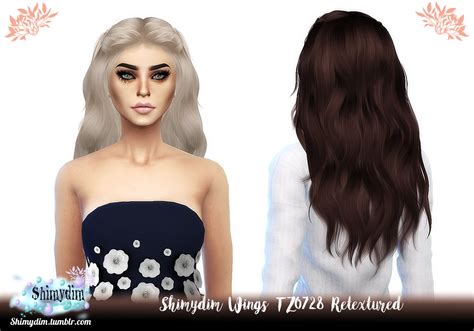 Shimydim Wings Tz Hair Retextured Sims Hairs