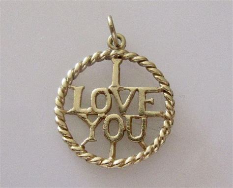 9ct Gold I Love You Pendant Or Charm Etsy Uk Pendant Charmed Gold