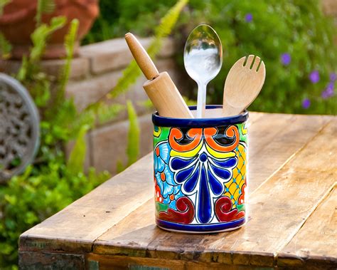 Bungalow Rose Handmade Mexican Talavera Countertop Cooking Utensil