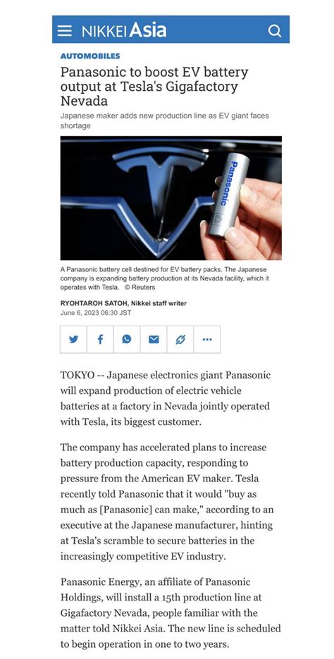 Jpr On Twitter Rt Berlinergy News Panasonic To Boost Ev Battery