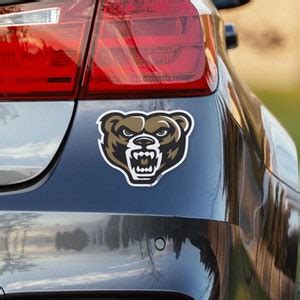 Oakland University Golden Grizzlies Full Color Grizz Head Sticker Decal ...