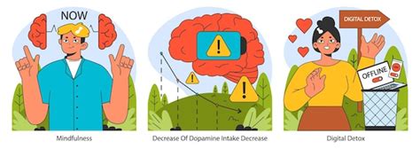 Premium Vector Dopamine Fasting Techniques Mindfulness Reducing