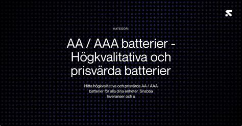 Forskjell På Aa Og Aaa Batterier