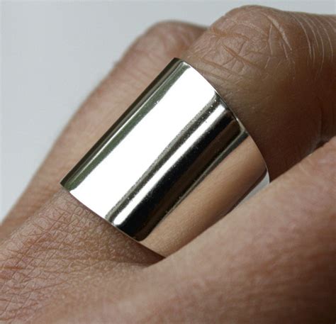 Wide Sterling Silver Ring Cuff Ring Large Silver Ring Tube