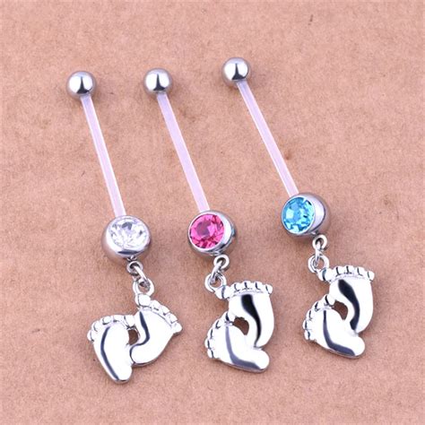 Anneau De Nombril Pink Piercing De Nombril En Acier Chirurgical Pour