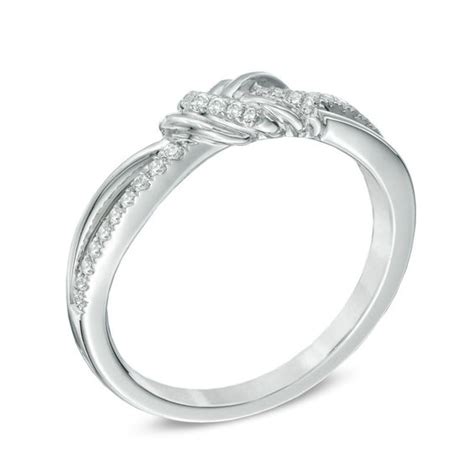 Vera Wang Love Collection 1/6 CT. T.W. Diamond Knot Ring in 14K White Gold | Vera Wang LOVE | Zales