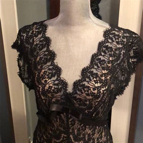 Watters Watters Dresses Watterswatters Black Lace W Nude Slip Dress Poshmark