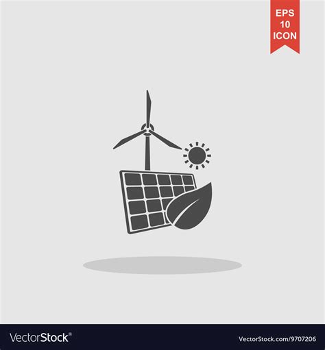 Solar Panel Icon And Wind Turbine Icon Royalty Free Vector