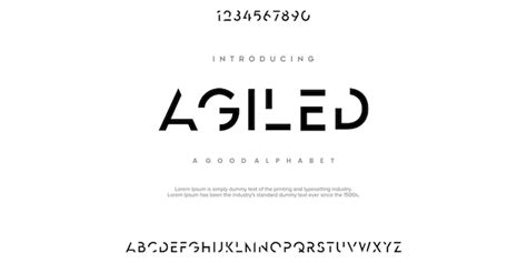 Agiled Polices De L Alphabet Abstrait Minimal Moderne Technologie De