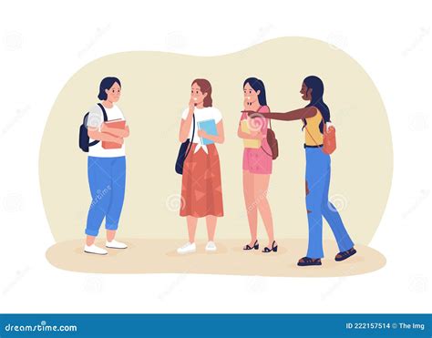 Classmates Bullies D Vector Isolated Illustration Cartoondealer