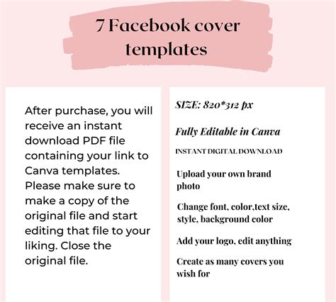 Canva Fb Cover Templates. Facebook Cover Template. Facebook - Etsy