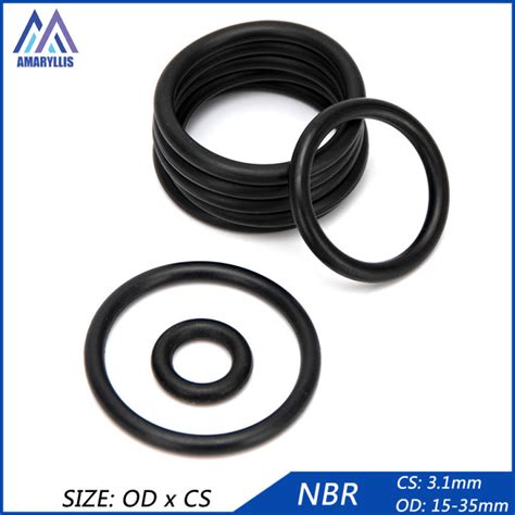 50pcs Outer Diameter OD 15mm 35mm CS 3 1mm Thickness Black NBR Nitrile