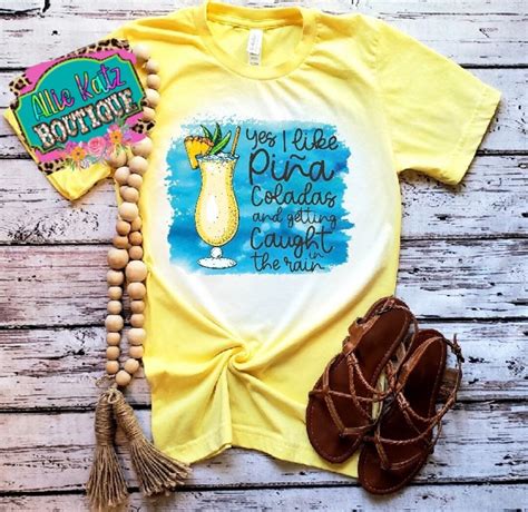 Yes I Like Pina Coladas Bleached T Shirt Womens Bleached Tee Etsy