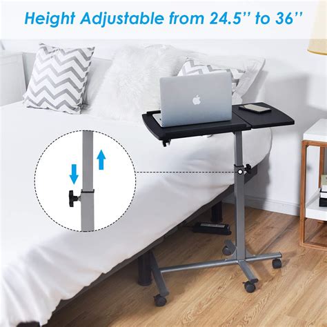 Tangkula Rolling Laptop Desk Cart Mobile Laptop Stand With Tilting