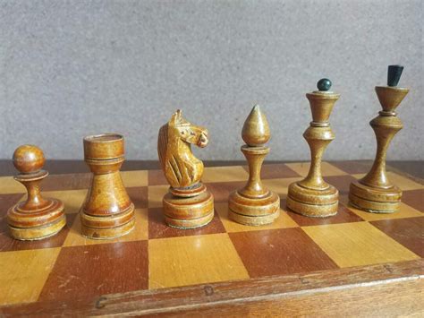 Chess Set Soviet Chess Set Chess Set 1970s Chess Ussr Wooden Chess