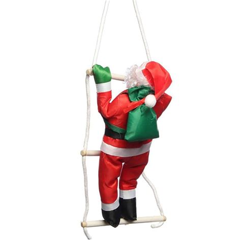 Santa Claus Climbing On Rope Ladder Christmas Tree Ornament Indoor