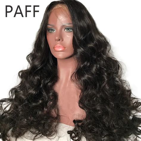 Paff Silk Base Lace Front Human Hair Wig Glueless With Free Part Peruvian Non Remy Hair Wig Pre