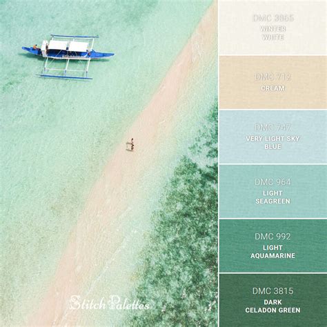 On A Sandy Beach - Embroidery Color Palette (With Thread Codes)