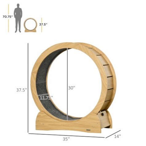 Cat Exercise Wheel Treadmill with Natural Wood Grain, Cat Spinning ...