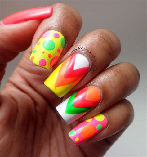 Nail A College Drop Out Neon Nails W Naill Art Society