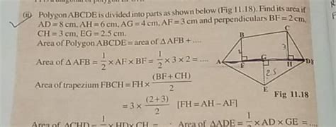 Ii Polygon Abcde Is Divided Into Parts As Shown Below Fig Find