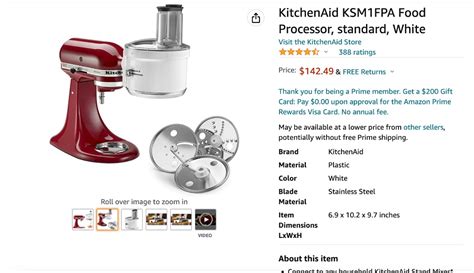 Kitchenaid Ksm Fpa Food Processor Attachment For Stand Mixers Tv