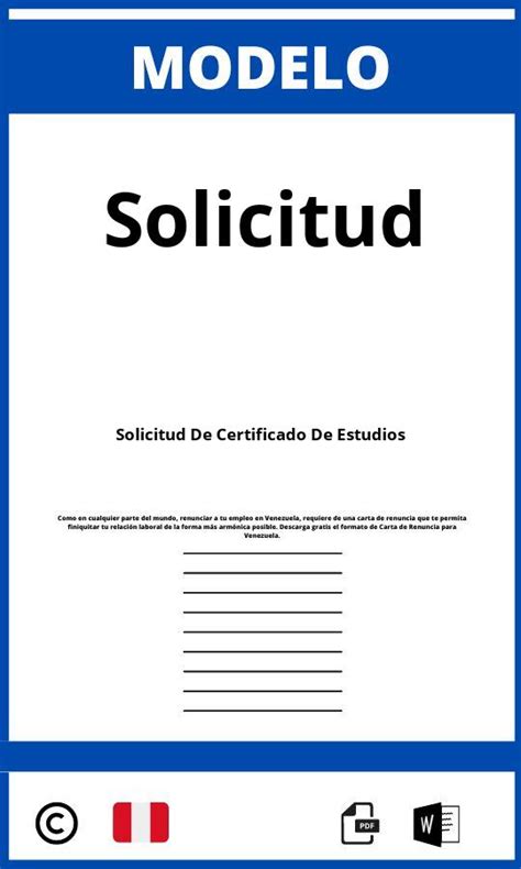 Modelo De Solicitud De Certificado De Estudios Secundarios 2022