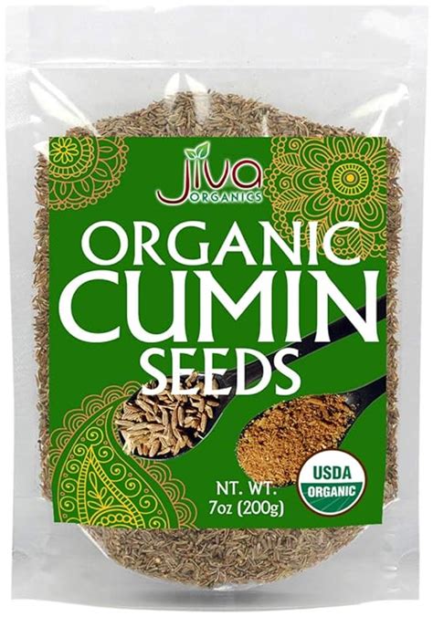 Amazon Jiva USDA Organic Cumin Seeds Whole 7oz Packaged In