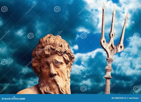 Neptun Poseidon Head Statue At Baroque Fountain Royalty Free Stock