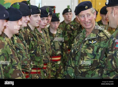 The Prince Of Wales Talks With Soldiers At Bulford Barracks Near