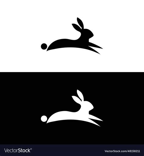 Black side silhouette of a rabbit isolated on Vector Image