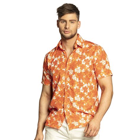 Tropische Hawaii Blouse Oranje Feestbazaar Nl